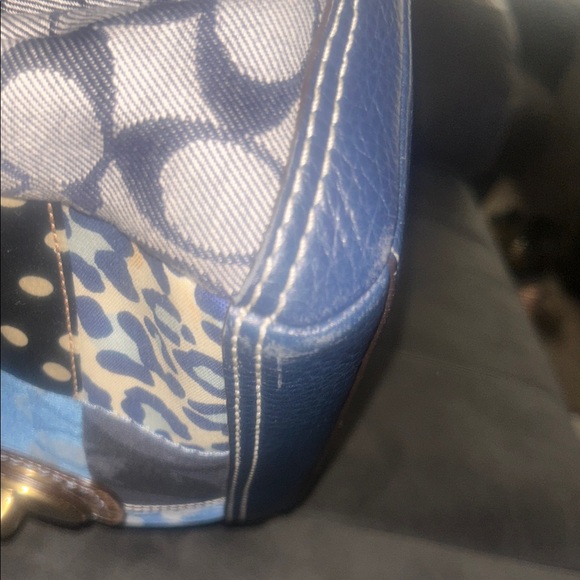 Vintage Y2K Coach Patchwork Shoulder Bag in Blue and Brown - Picture 11 of 17